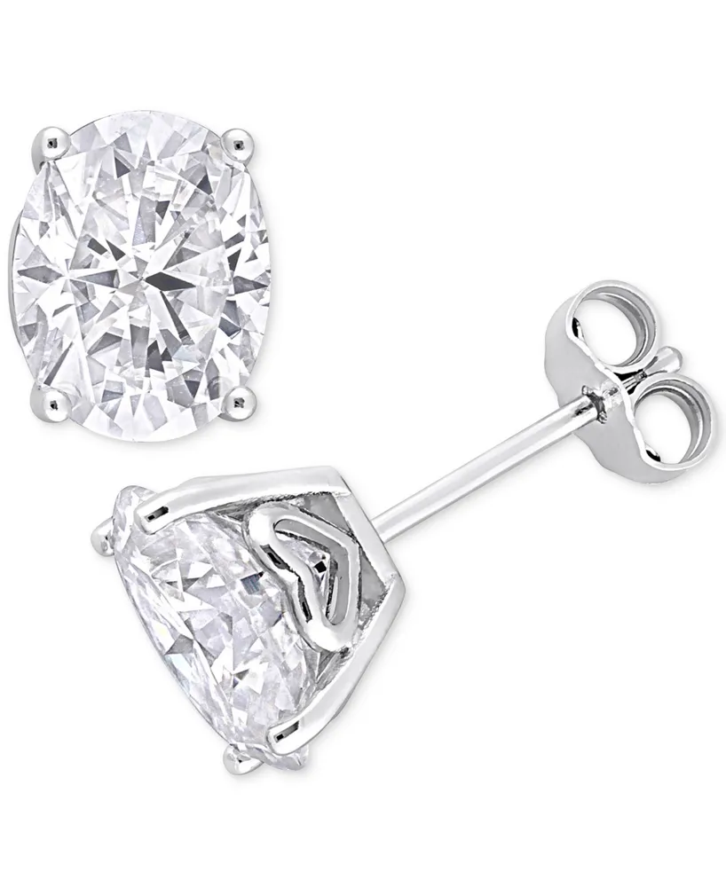 Moissanite Oval Stud Earrings (4 ct. t.w.) in Sterling Silver