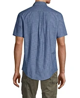 Lands' End Men's Short Sleeve Button Down Chambray Shirt