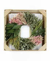 Magnolia Supply Co Preserved Larkspur Farmhouse Handcrafted Wreath, 19"