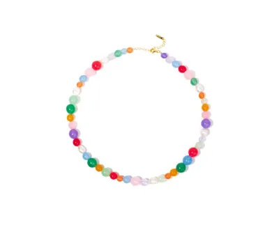 Women's Multi-color Quartz Beaded Necklace - Multi