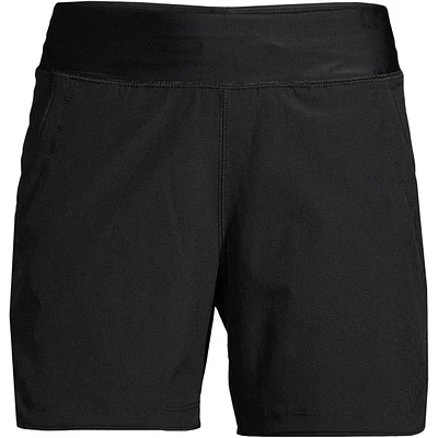Lands' End Women's 5" Quick Dry Elastic Waist Board Shorts Swim Cover-up with Panty