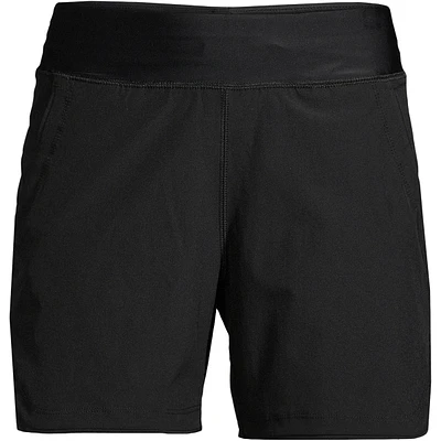 Lands' End Women's 5" Quick Dry Elastic Waist Board Shorts Swim Cover-up Shorts with Panty