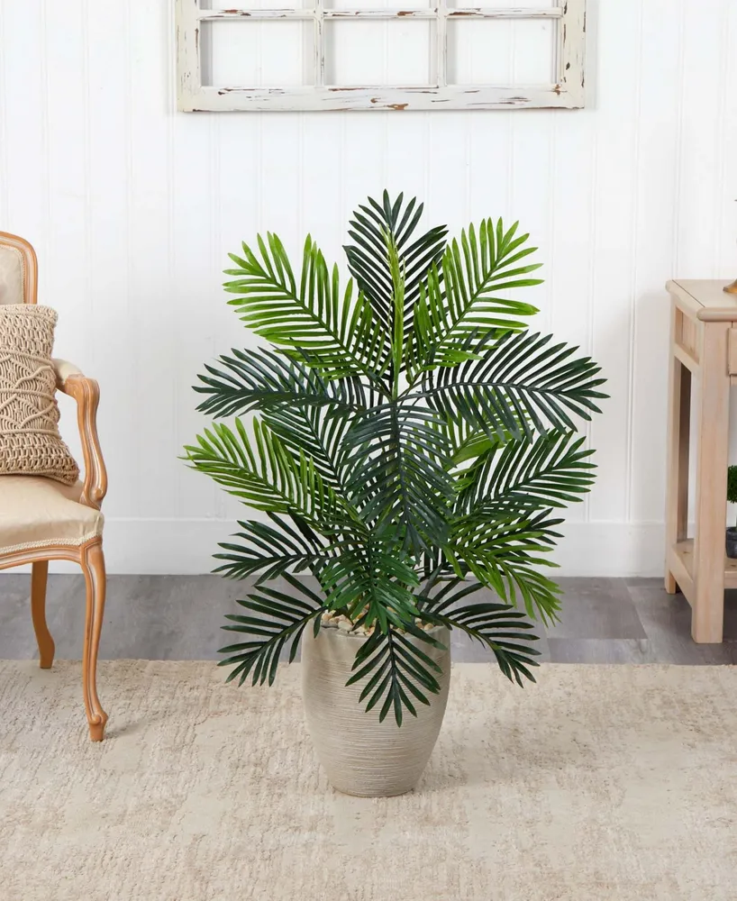 Nearly Natural Paradise Palm Artificial Tree in Sand Colored Planter