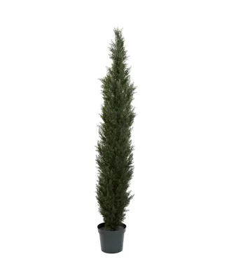 Nearly Natural 7' Mini Cedar Pine Tree in 12" Pot