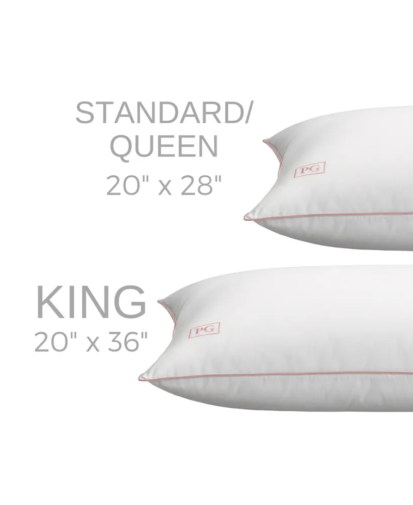 Pillow Gal White Goose Down and Removable Pillow Protector Standard/Queen, Set of 2, White