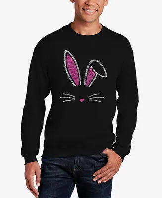 La Pop Art Men's Word Crewneck Bunny Ears Sweatshirt