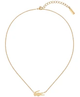 Lacoste Carnation Gold Tone Crocodile Necklace