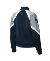 Women's Starter Navy New York Yankees Touchdown Raglan Full-Zip Track Jacket