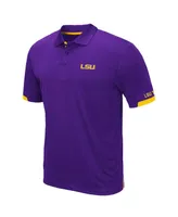 Men's Colosseum Purple Lsu Tigers Big and Tall Santry Polo Shirt