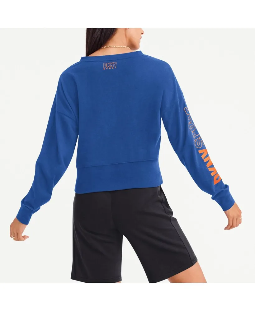 Women's Dkny Sport Royal New York Mets Lily V-Neck Pullover Sweatshirt