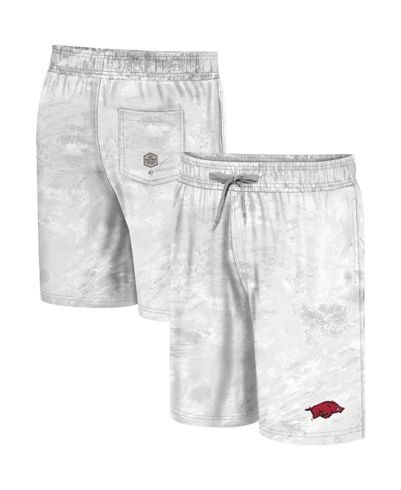 Men's Colosseum White Arkansas Razorbacks Realtree Aspect Ohana Swim Shorts