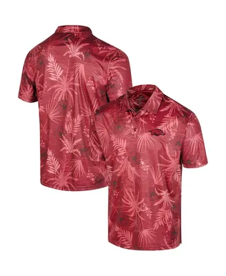 Men's Colosseum Cardinal Arkansas Razorbacks Big and Tall Palms Polo Shirt