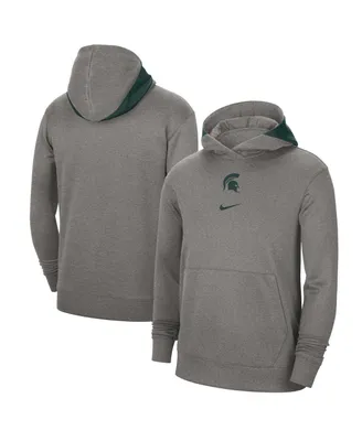 Men's Nike Heather Gray Michigan State Spartans Team Basketball Spotlight Performance Pullover Hoodie