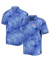 Men's Tommy Bahama Royal New York Mets Coast Luminescent Fronds IslandZone Button-Up Camp Shirt