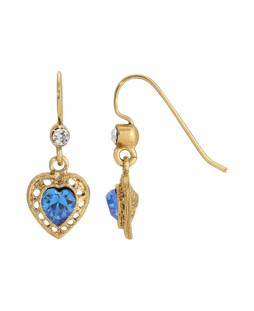 2028 Crystal Heart Drop Earrings