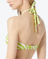 Michael Michael Kors Women's Logo-Ring Halter Bikini Top