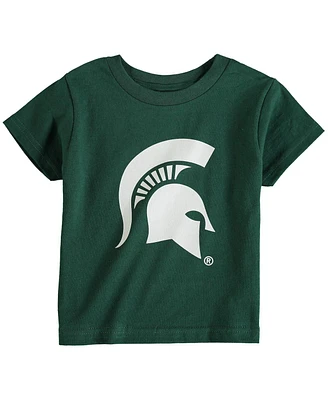 Toddler Boys and Girls Green Michigan State Spartans Big Logo T-shirt