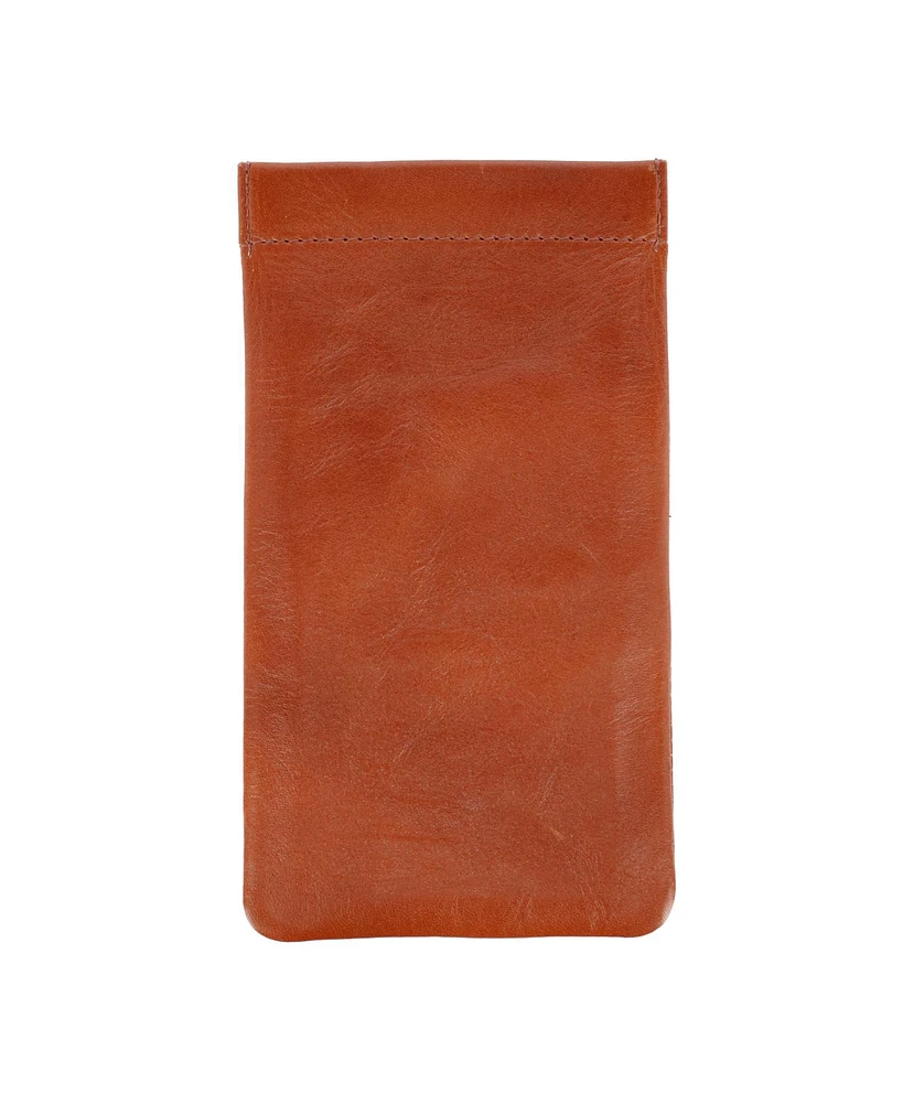 Trafalgar Men's Whitehall Leather Spring Top Glasses Case