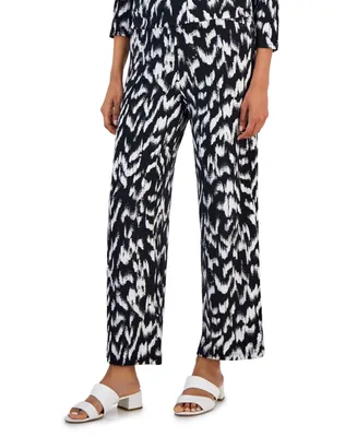 Jm Collection Women's Printed Relaxed Pull-On Pants, Regular & Petite, Created for Macy's