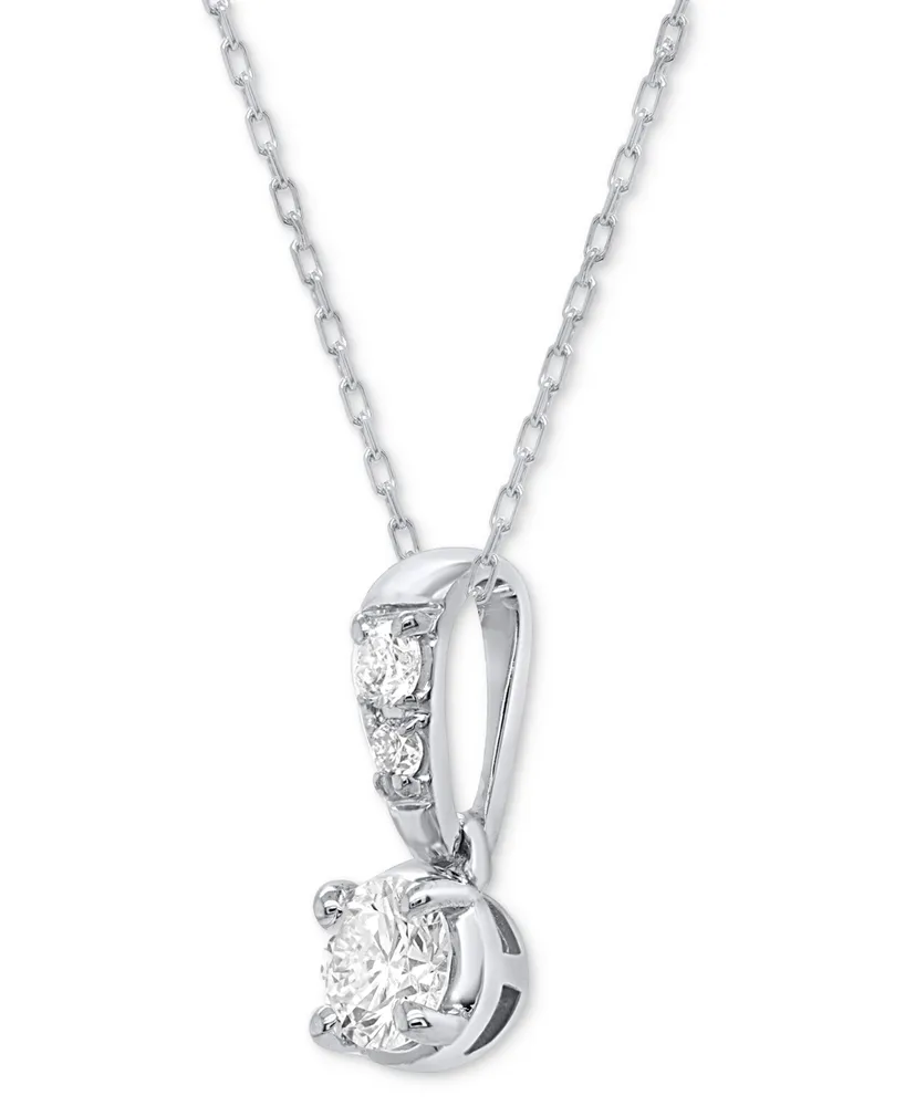Forever Grown Diamonds Lab-Created Diamond 18" Pendant Necklace (1/4 ct. t.w.) in Sterling Silver
