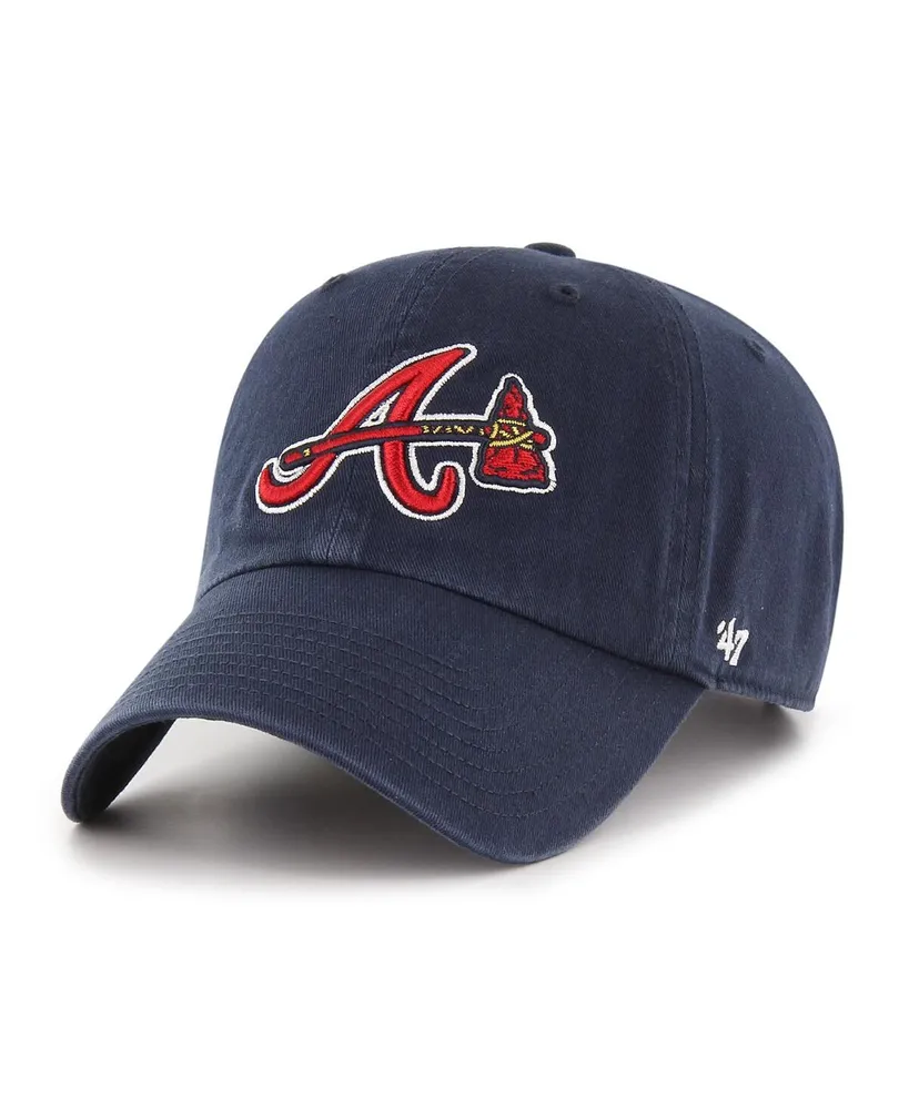 Men's '47 Brand Navy Atlanta Braves Clean Up Adjustable Hat