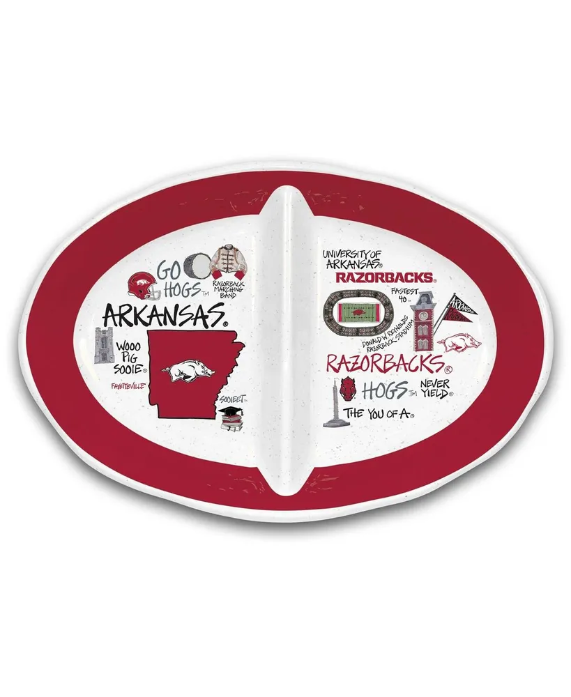 Magnolia Lane Arkansas Razorbacks Two-Section Melamine Platter