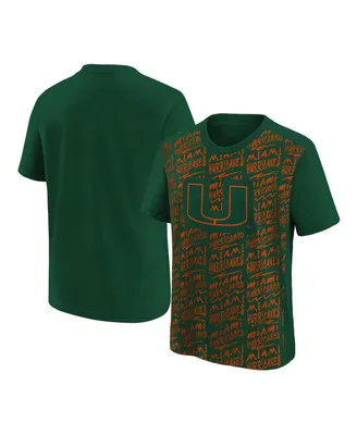 Big Boys and Girls Green Miami Hurricanes Exemplary T-shirt