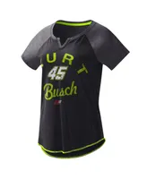 Women's G-iii 4Her by Carl Banks Black Kurt Busch Grand Slam Tri-Blend Notch V-Neck T-shirt