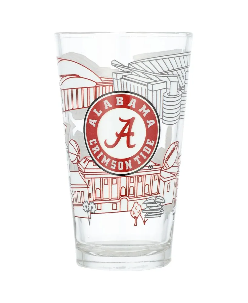 Alabama Crimson Tide 16 Oz Campus Line Art Pint Glass