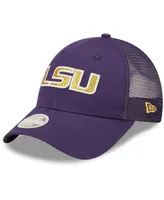 Women's New Era Purple Lsu Tigers 9FORTY Logo Spark Trucker Snapback Hat