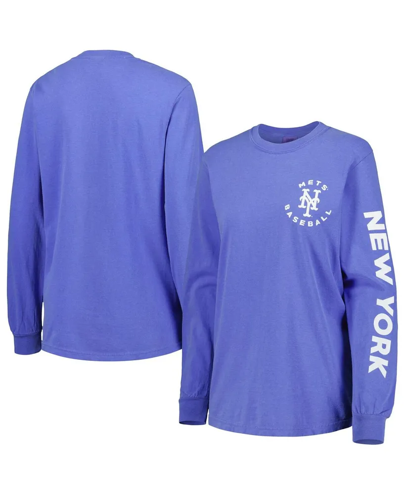 Women's Soft As A Grape Royal New York Mets Team Pigment Dye Long Sleeve T-shirt