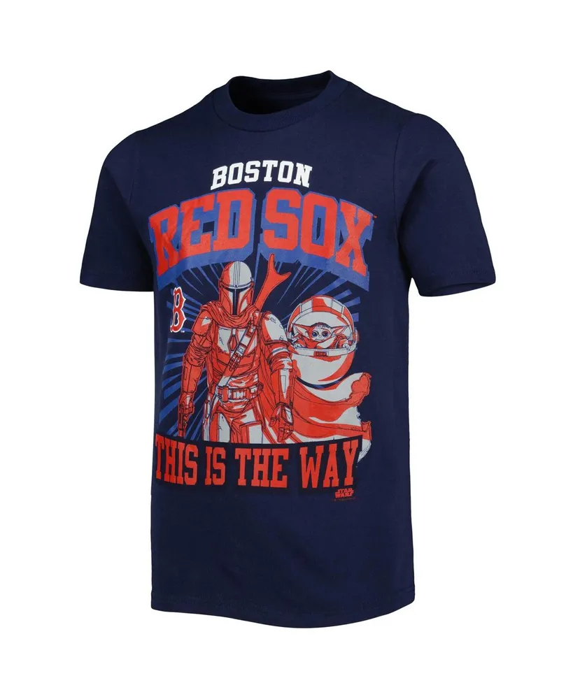 Big Boys and Girls Navy Boston Red Sox Star Wars This is the Way T-shirt
