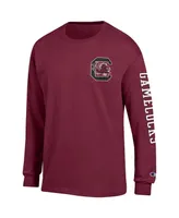 Men's Champion Garnet South Carolina Gamecocks Team Stack 3-Hit Long Sleeve T-shirt