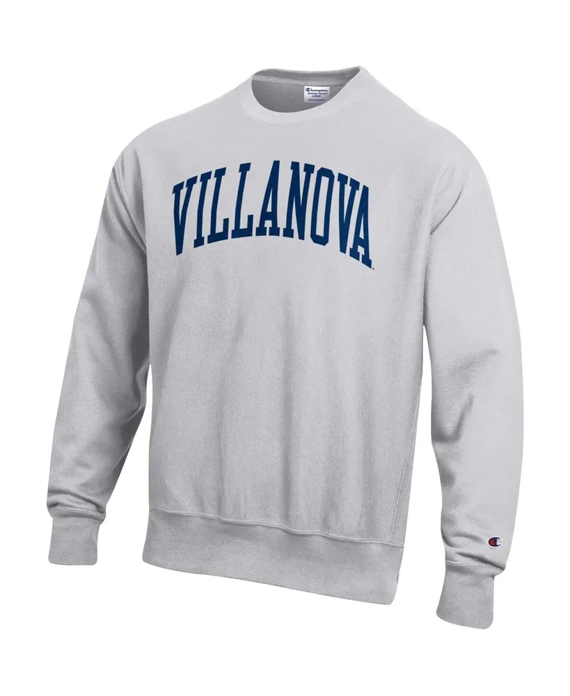 Men's Champion Heathered Gray Villanova Wildcats Arch Reverse Weave Pullover Sweatshirt