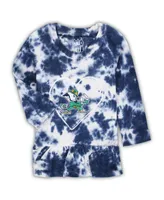 Girls Infant Wes & Willy Navy Notre Dame Fighting Irish Tie-Dye Ruffle Raglan Long Sleeve T-shirt and Leggings Set