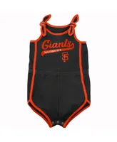 Little Girls Black San Francisco Giants Hit and Run Bodysuit