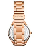 Stuhrling Women's Symphony Rose-Gold Stainless Steel, Rose-Gold Dial, 45mm Round Watch - Rose