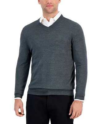 Alfani Men's Long-Sleeve V-Neck Merino Sweater, Created for Macy's