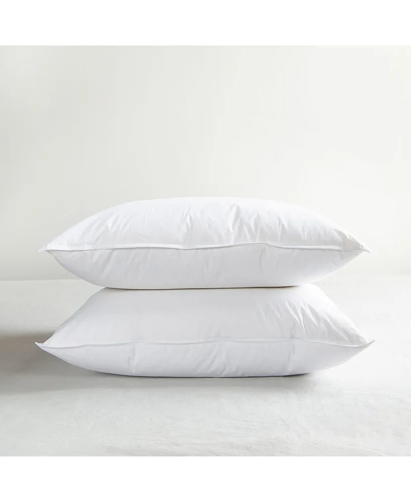 Bokser Home 2 Pack Firm White Duck Feather & Down Bed Pillow - King