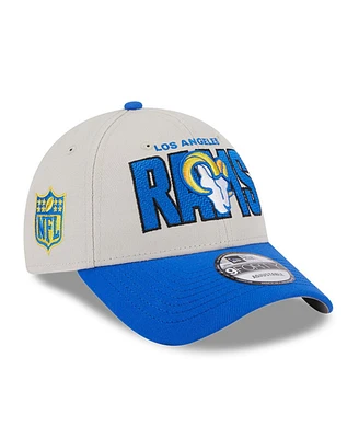 Men's New Era Stone, Royal Los Angeles Rams 2023 Nfl Draft 9FORTY Adjustable Hat