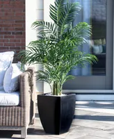 Nearly Natural 4.5' Areca Palm Uv-Resistant Indoor/Outdoor Artificial Tree in Black-Washed Planter