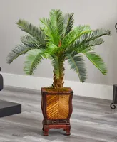 Nearly Natural 3' Cycas Artificial Tree in Wood Planter