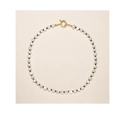Joey Baby 18K Gold Plated Freshwater Pearl with Black Japanese Beads