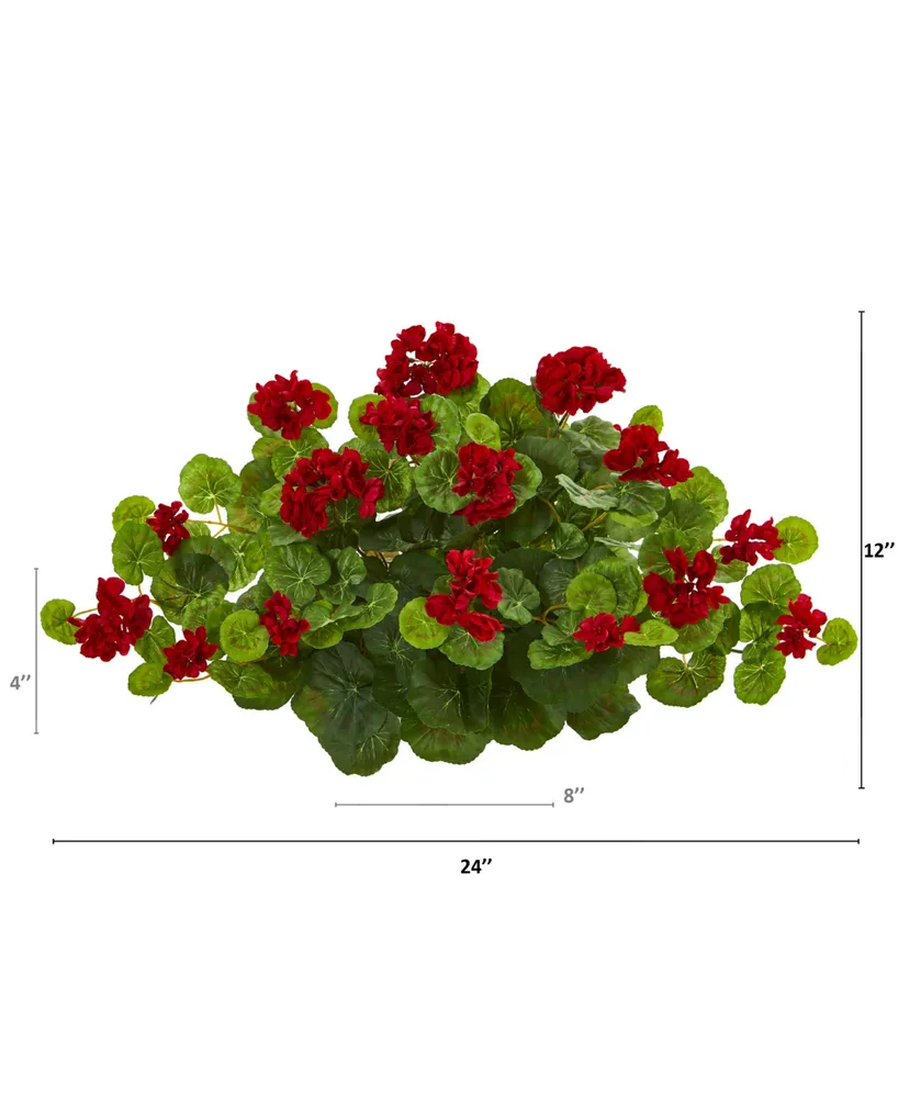 Nearly Natural 24in. Geranium Artificial Ledge Plant