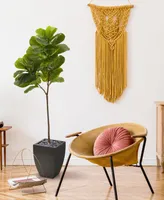 Nearly Natural 5.5ft. Fiddle Leaf Artificial Tree in Black Planter Real Touch