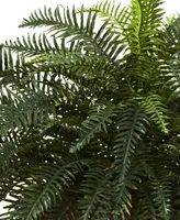 Nearly Natural River Fern w/ Wood Planter