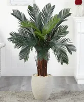 Nearly Natural 4.5' Cycas Artificial Tree in Oval Planter Uv Resistant