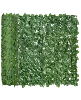 Outsunny 118" x 39" Artificial Ivy Vine, Faux Privacy Fence Wall Screen Hedge Leaf Decoration for Outdoor Garden, Backyard Decor, Dark Green