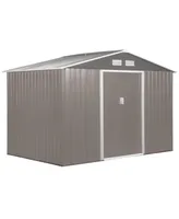 Outsunny 9' x 6' Storage Shed Garden Tool House w/ Vents Doors