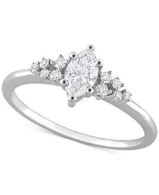 Diamond Marquise-Cut Engagement Ring (1/2 ct. t.w.) 14k White Gold